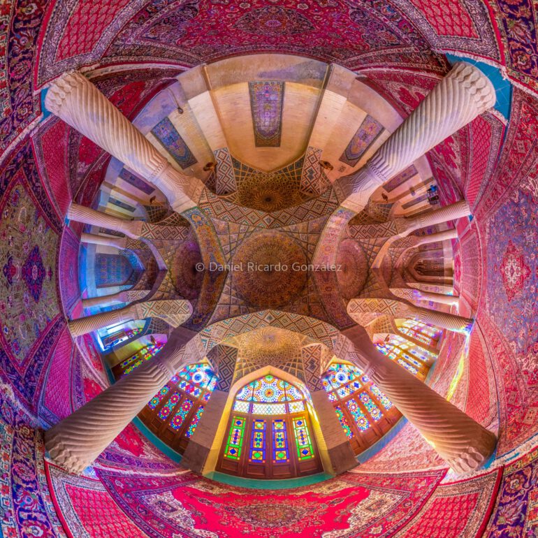 Rosa Moschee Ornament Orient Shiraz Iran