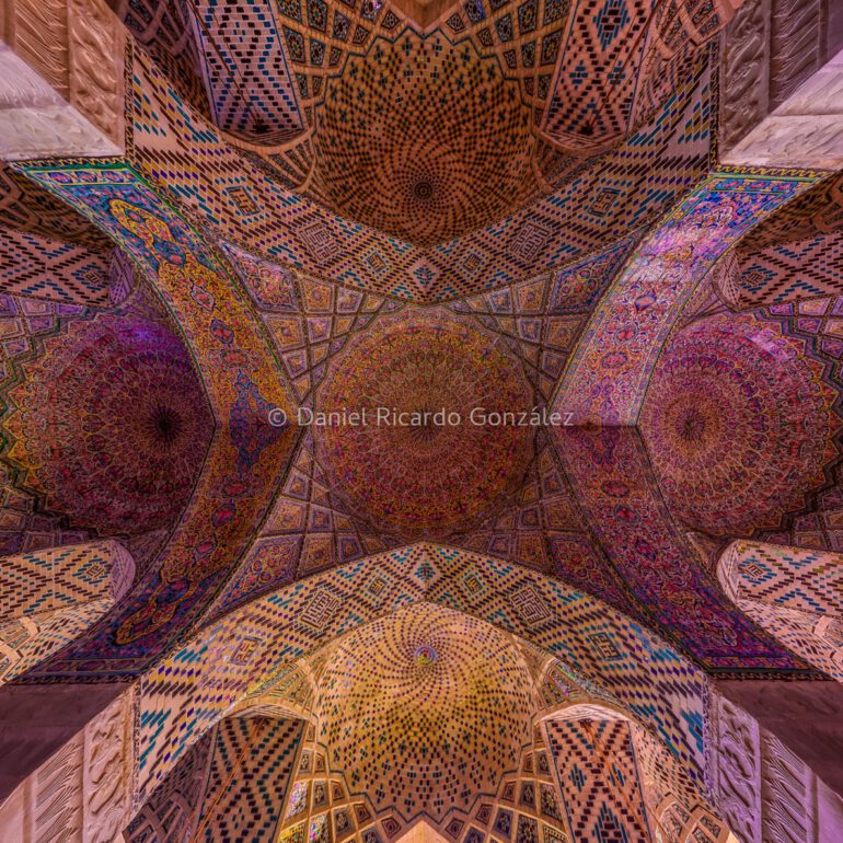 Rosa Moschee Deckenansicht Orient Shiraz Iran