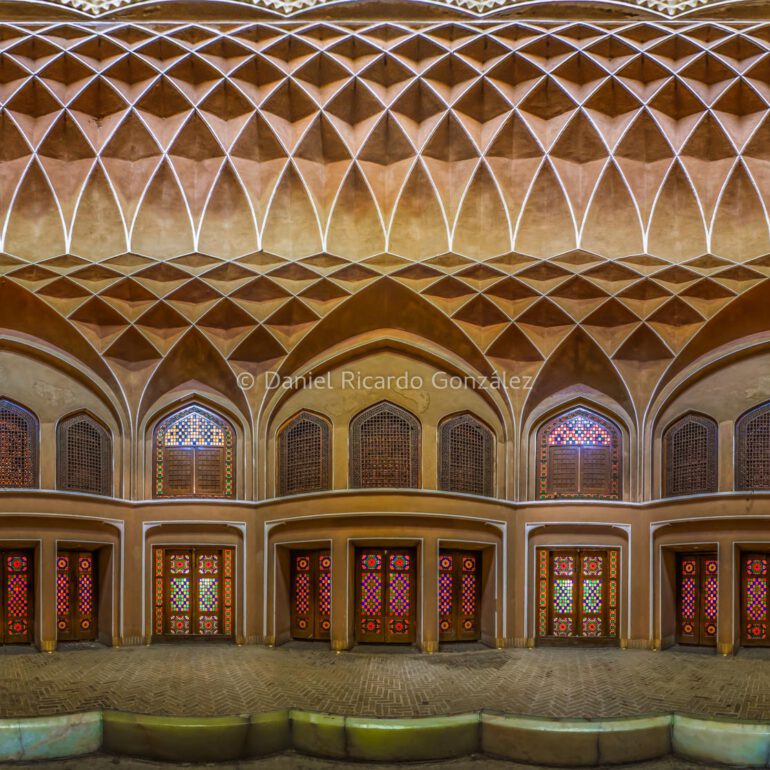 Windturm Architektur Yazd Panorama Orient Iran